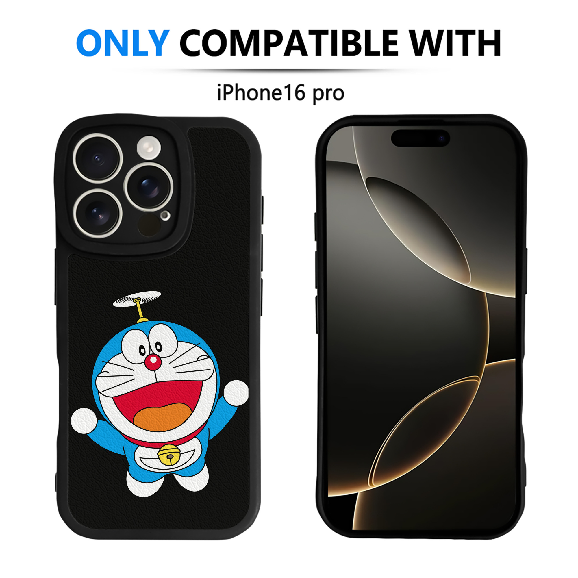 （画像用） ドラえもん Doraemon 【iPhone 16シリーズ対応】シリコンスマホケース（レザー調） 材質：シリコン